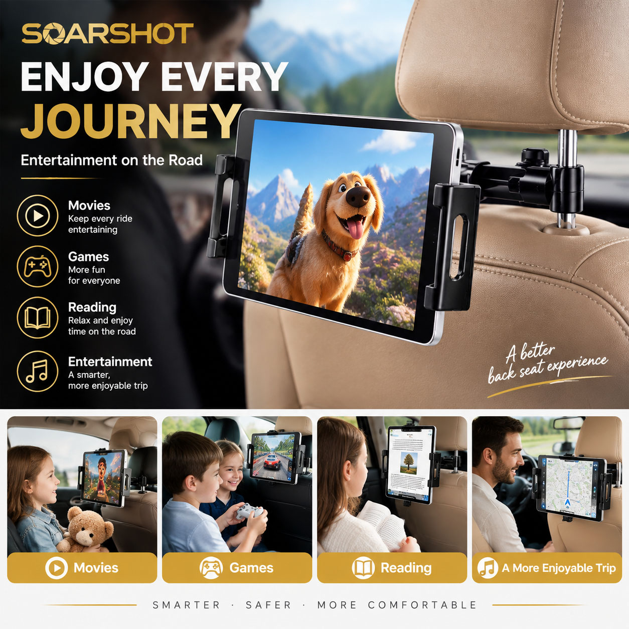 SOARSHOT Car Headrest Tablet H - Toddler Tablet Accessories review and price