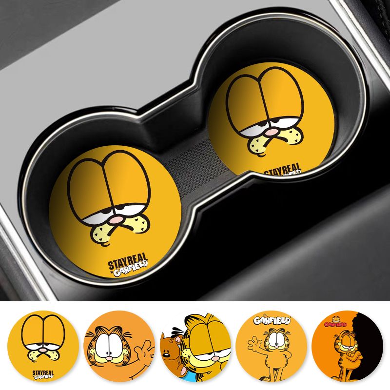 Cartoon Garfield Car Cup Coast - Tablet Accessories For Car review and price